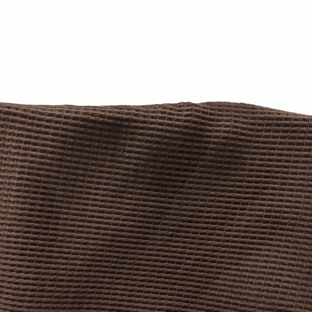 Brown Casual Women's Drop Shoulder Long Sleeve Button Half Placket Loose T-Shirt - Picture 7 of 7